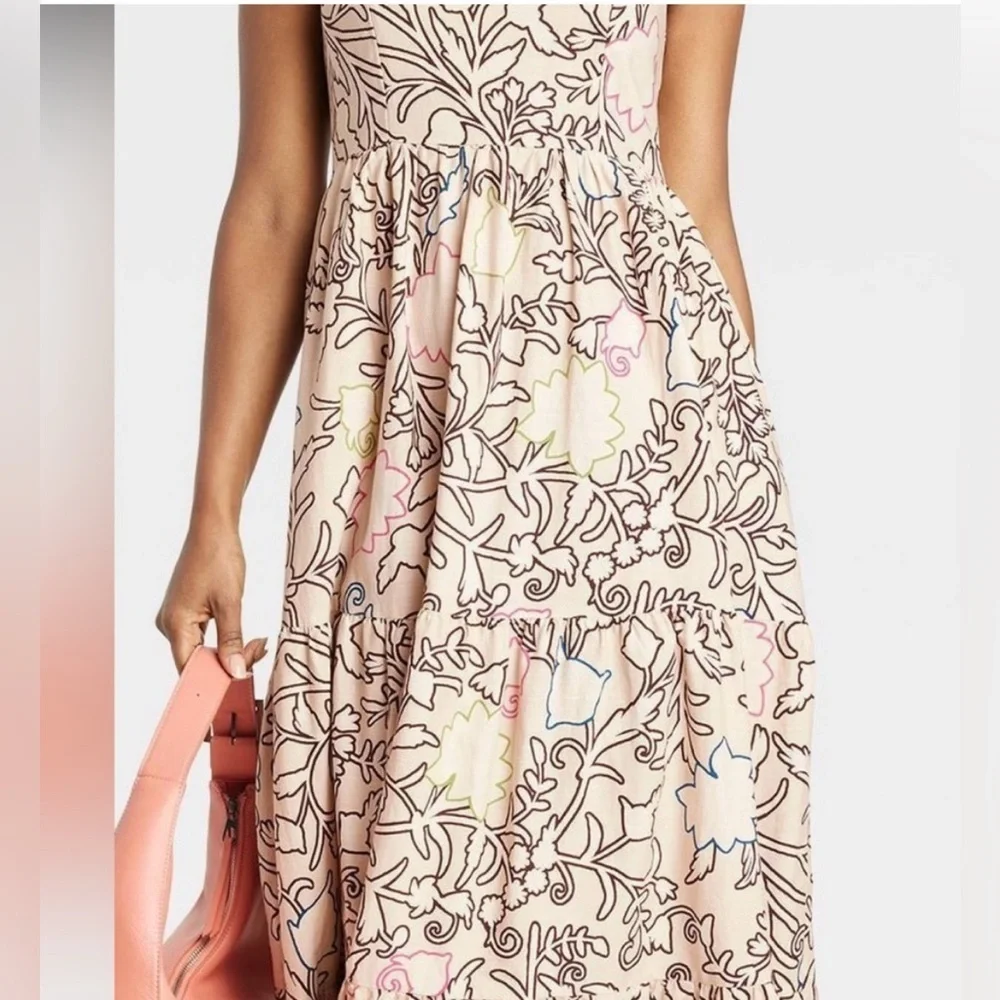 KNOX ROSE dress Long Floral Print Sleeveless Rear Smocked Dress Size medium - Picture 3 of 9